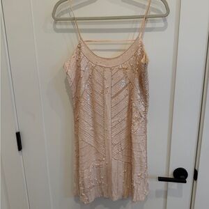 Parker Sequin & Bead Cocktail Dress - Blush Pink